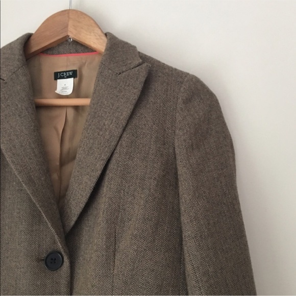 J. Crew Brown Wool Herringbone Blazer Jacket - Picture 2 of 9